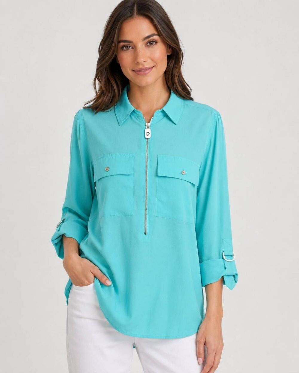 Michael Michael Kors Small Aqua Sheer Blouse